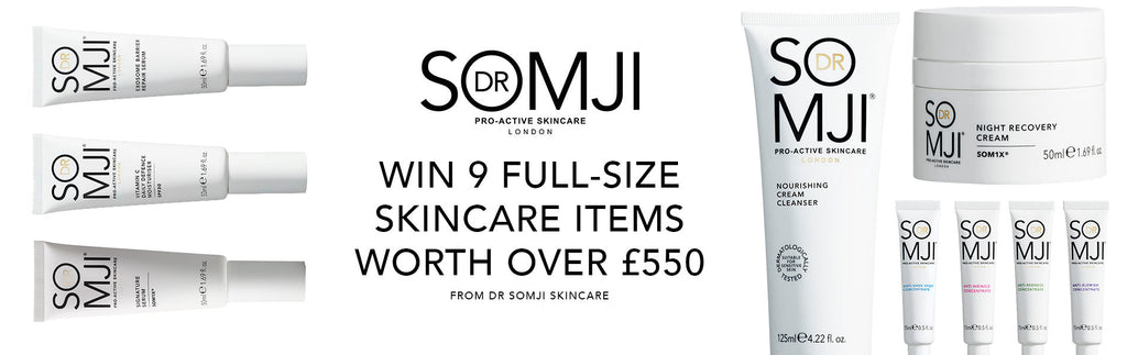WIN 9 FULL-SIZE SKINCARE ITEMS WORTH OVER £550  FROM Dr Somji Skincare